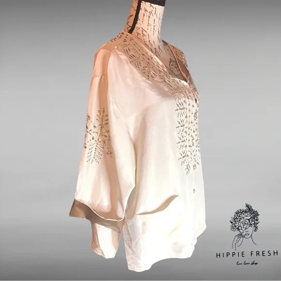 Linea by Louis Dell'Olia 100% Silk Beaded, Sequins& Embroidered Jacket. Size XL - Picture 2 of 7